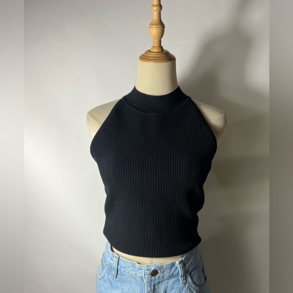 ARITZIA BABATON Sculpt Knit Mockneck Halter Top Large